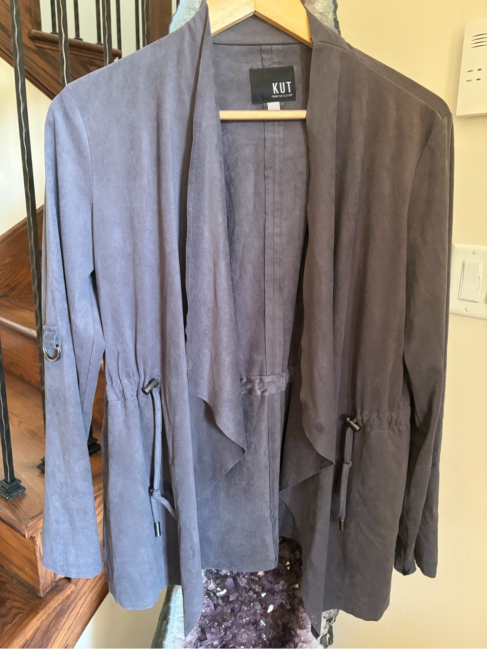 Kut from the Kloth Gray Open-Front Lightweight Utility Jacket